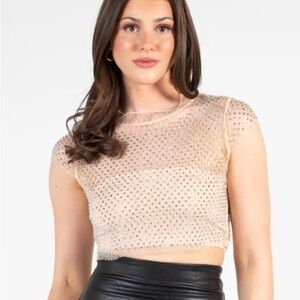 Hot & Delicious Alexia Embellished Crop Top